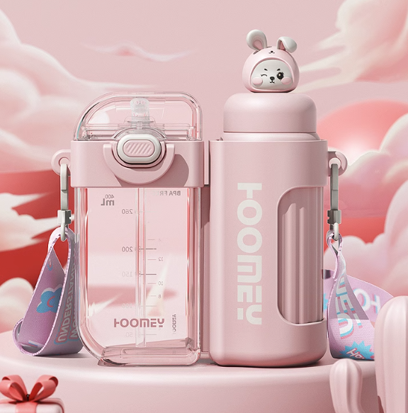 Cute Cartoon Double Sided Water Bottle PN5968