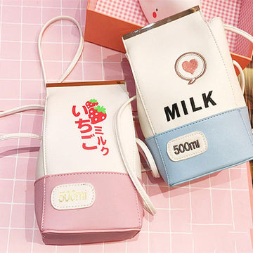 Kawaii Milk Strawberry Shoulder Bag JK1079