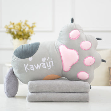 Kawaii Paw Pillow And  Blanket JK2740