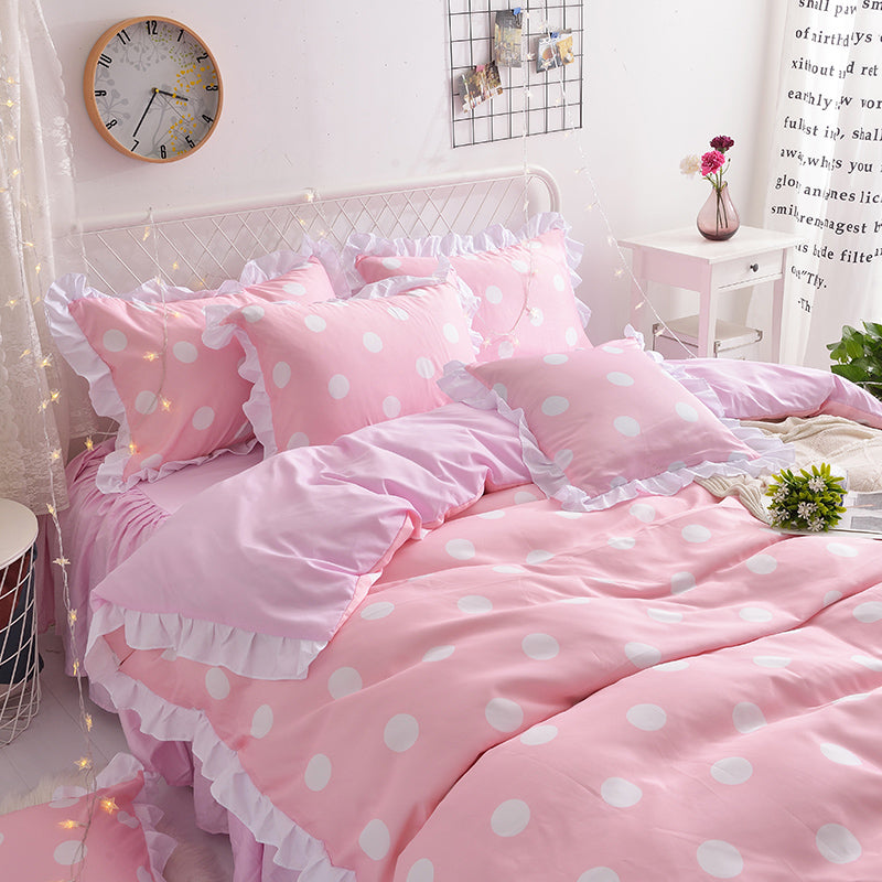 Pink Wave Point Bedding Set JK1764