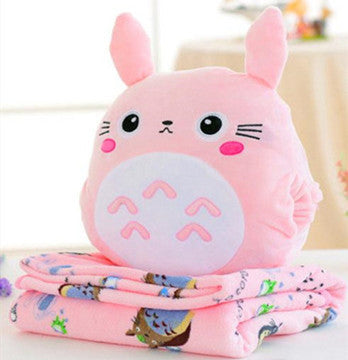 Kawaii Totoro Pillow And  Blanket JK1151