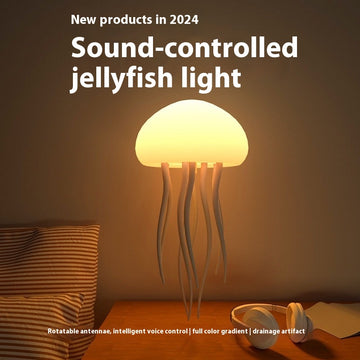 Full color gradual change voice activated suspended jellyfish light AN1007