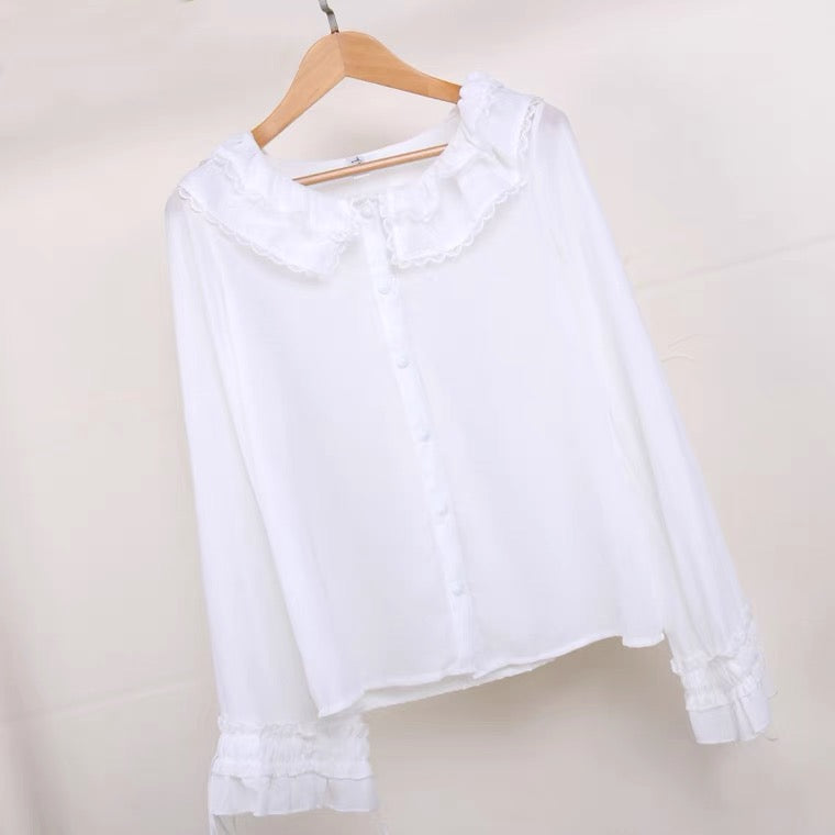 Fashion White Long Sleeve Shirt PN5110